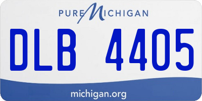 MI license plate DLB4405
