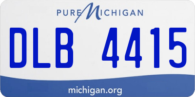 MI license plate DLB4415