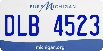 MI license plate DLB4523