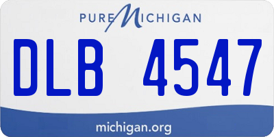 MI license plate DLB4547
