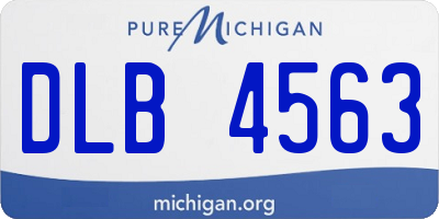 MI license plate DLB4563