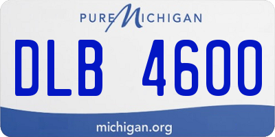 MI license plate DLB4600