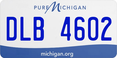 MI license plate DLB4602