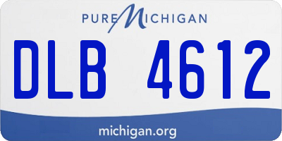 MI license plate DLB4612