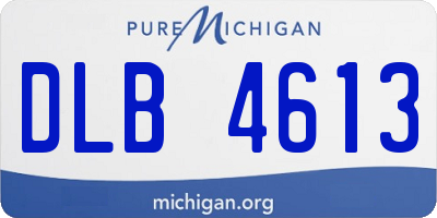 MI license plate DLB4613