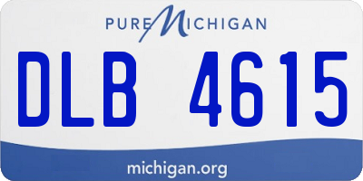 MI license plate DLB4615