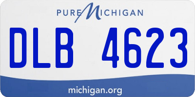 MI license plate DLB4623