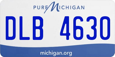 MI license plate DLB4630