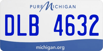 MI license plate DLB4632