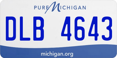 MI license plate DLB4643