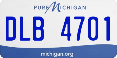 MI license plate DLB4701