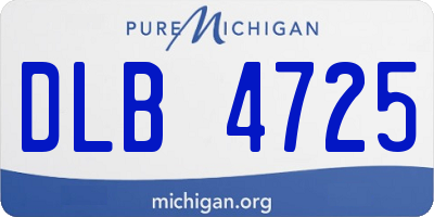 MI license plate DLB4725