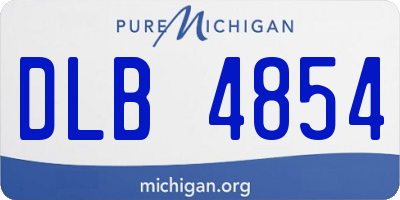 MI license plate DLB4854