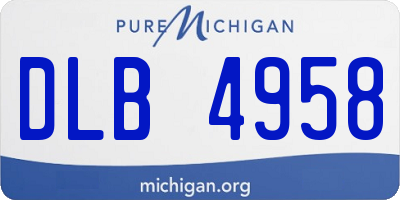 MI license plate DLB4958