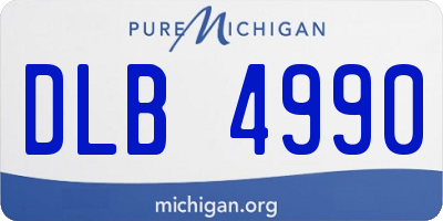 MI license plate DLB4990