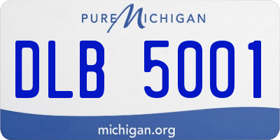 MI license plate DLB5001