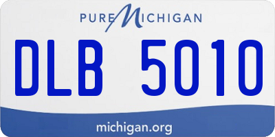 MI license plate DLB5010