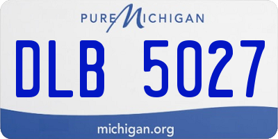 MI license plate DLB5027