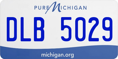 MI license plate DLB5029