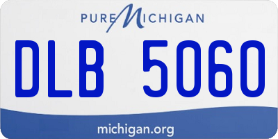 MI license plate DLB5060