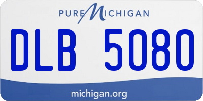 MI license plate DLB5080