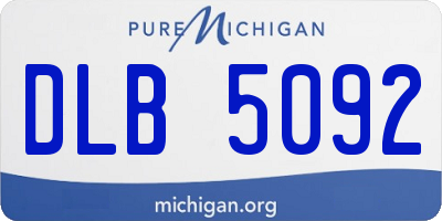 MI license plate DLB5092