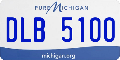 MI license plate DLB5100