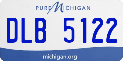 MI license plate DLB5122