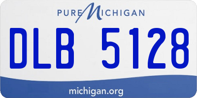 MI license plate DLB5128
