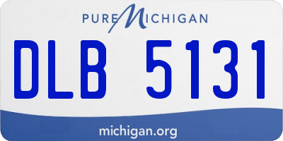 MI license plate DLB5131