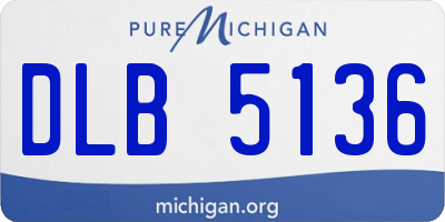MI license plate DLB5136