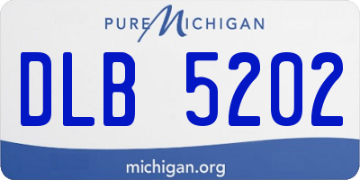 MI license plate DLB5202