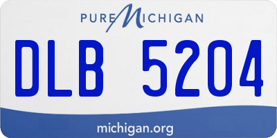 MI license plate DLB5204