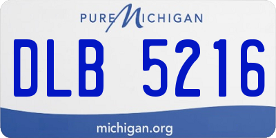 MI license plate DLB5216