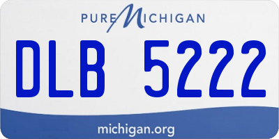 MI license plate DLB5222