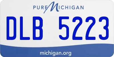 MI license plate DLB5223