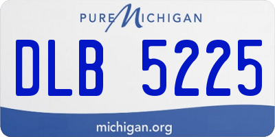 MI license plate DLB5225