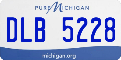 MI license plate DLB5228