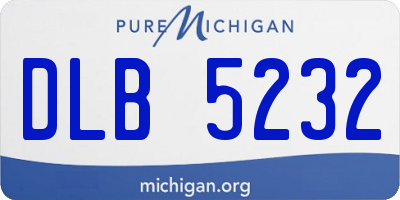 MI license plate DLB5232