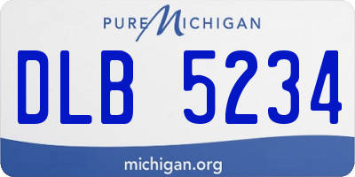 MI license plate DLB5234