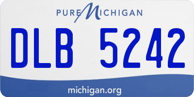 MI license plate DLB5242