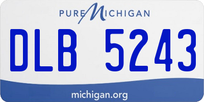 MI license plate DLB5243