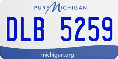 MI license plate DLB5259
