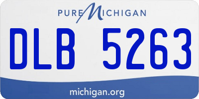 MI license plate DLB5263