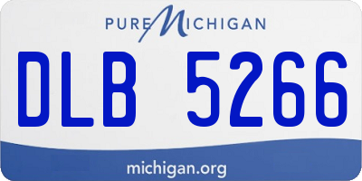 MI license plate DLB5266