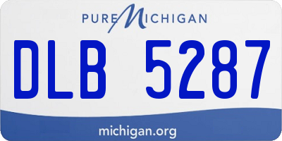 MI license plate DLB5287