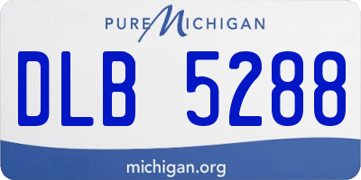 MI license plate DLB5288