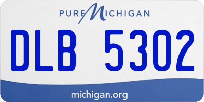 MI license plate DLB5302