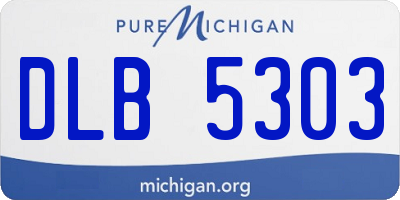 MI license plate DLB5303