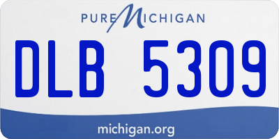 MI license plate DLB5309